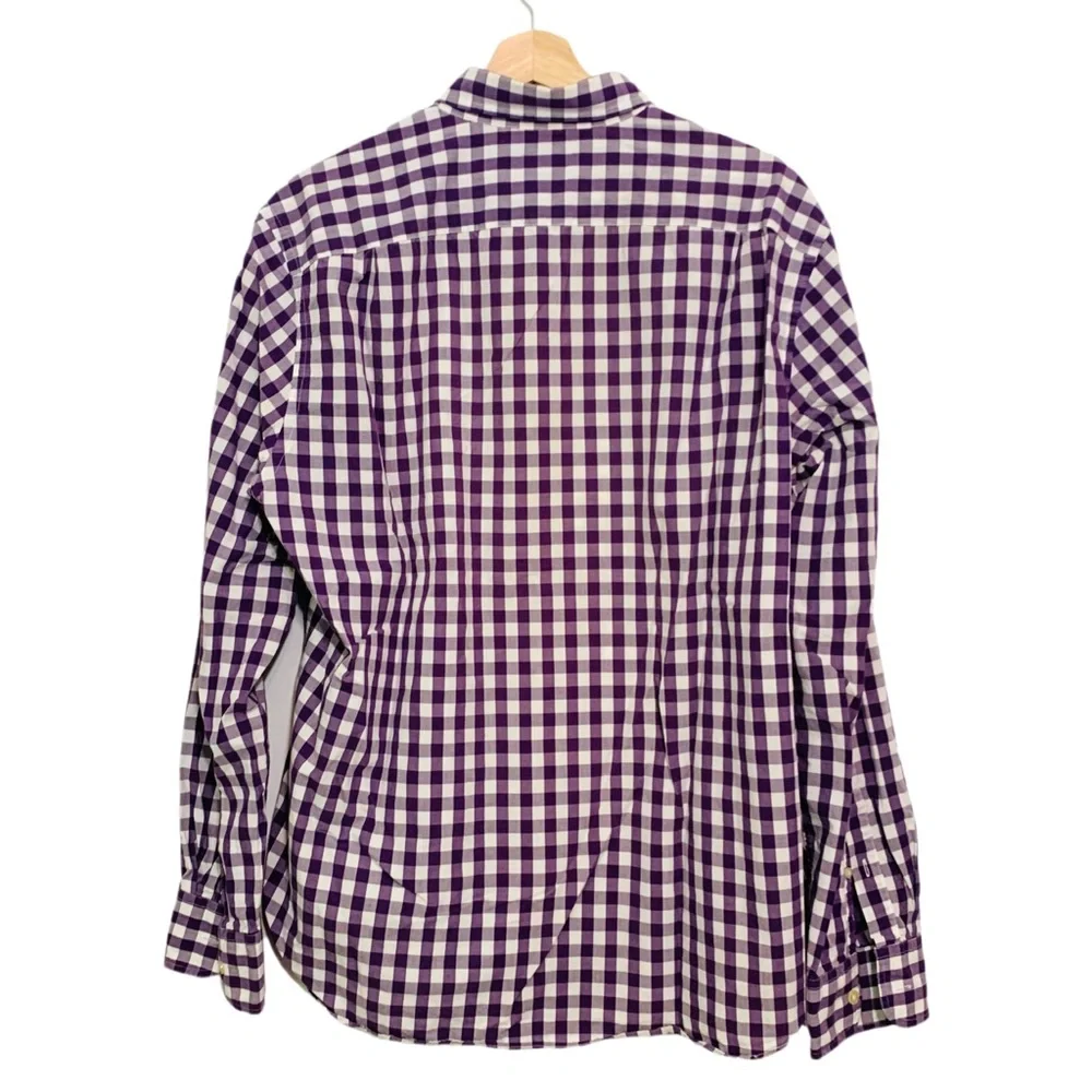 J. Crew Men’s Purple Checked Button Down Shirt Long Sleeves Size Large